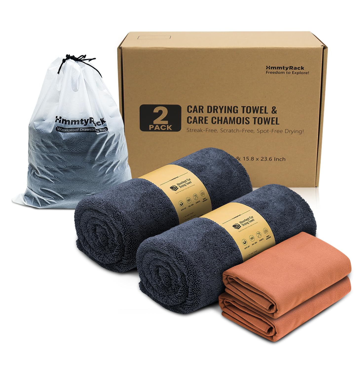 HmmtyRack 1300GSM Car Drying Towel Microfiber Towels for Cars 24''x36'' Large Giant Big Microfiber Cleaning Cloth with Car Wash